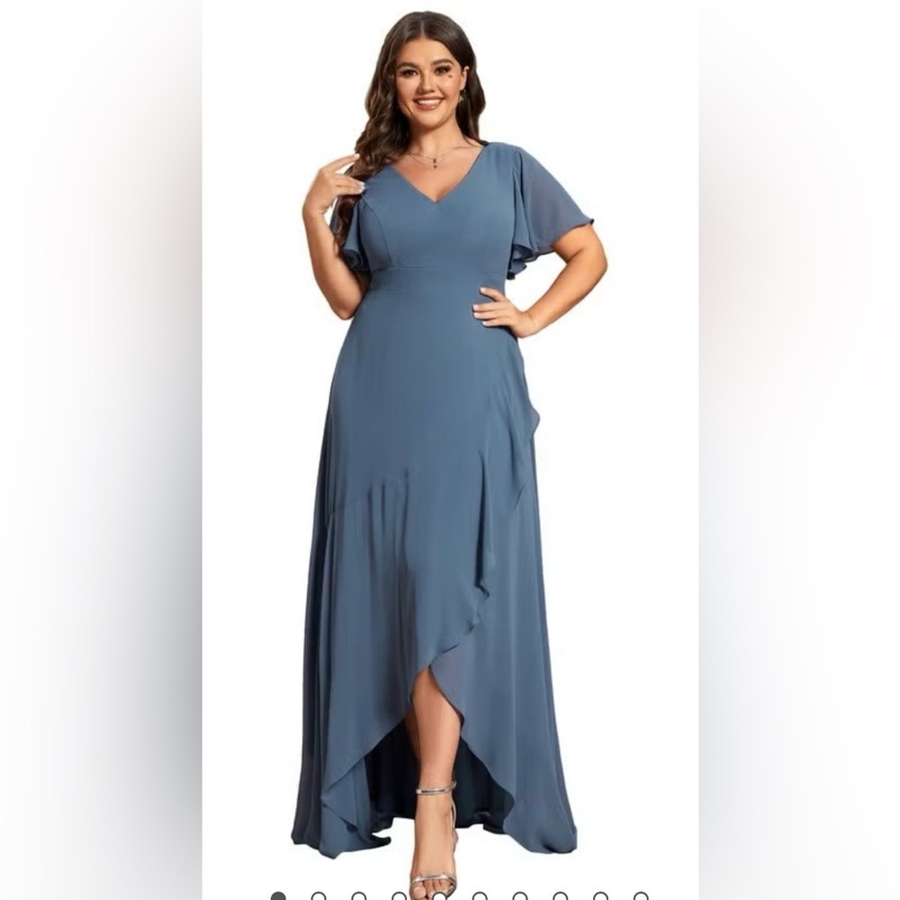NWT Ever pretty Charming Chiffon Bridesmaid Dress with Lotus Leaf Hemline 1XL